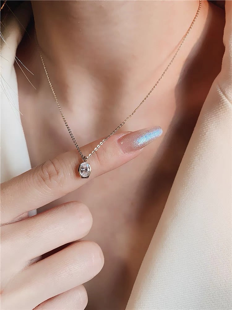 Vintage 14K Solid Gold CZ Diamond Pendant, Solid gold diamond pendant necklace