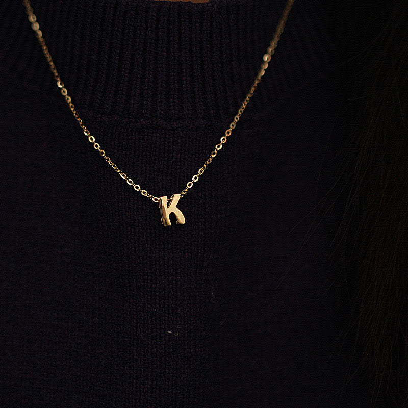 Dainty 14K Solid Gold Letter Pendant/ 14K Solid Gold Pendant