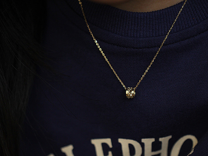 Mini 9K Solid Gold Honeycomb Pendant, Solid Gold Pendant