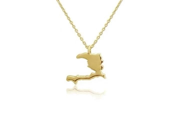 88, custom order 18K Solid gold map necklace