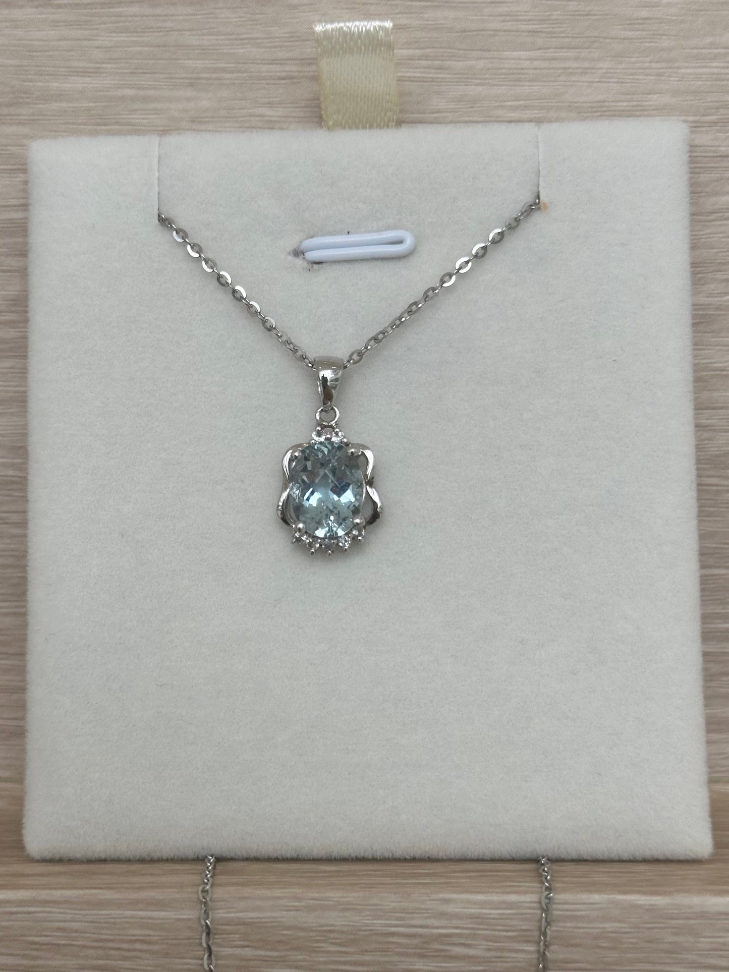 Final sale / S925 sterling silver natural Aquamarine pendant SKU0013