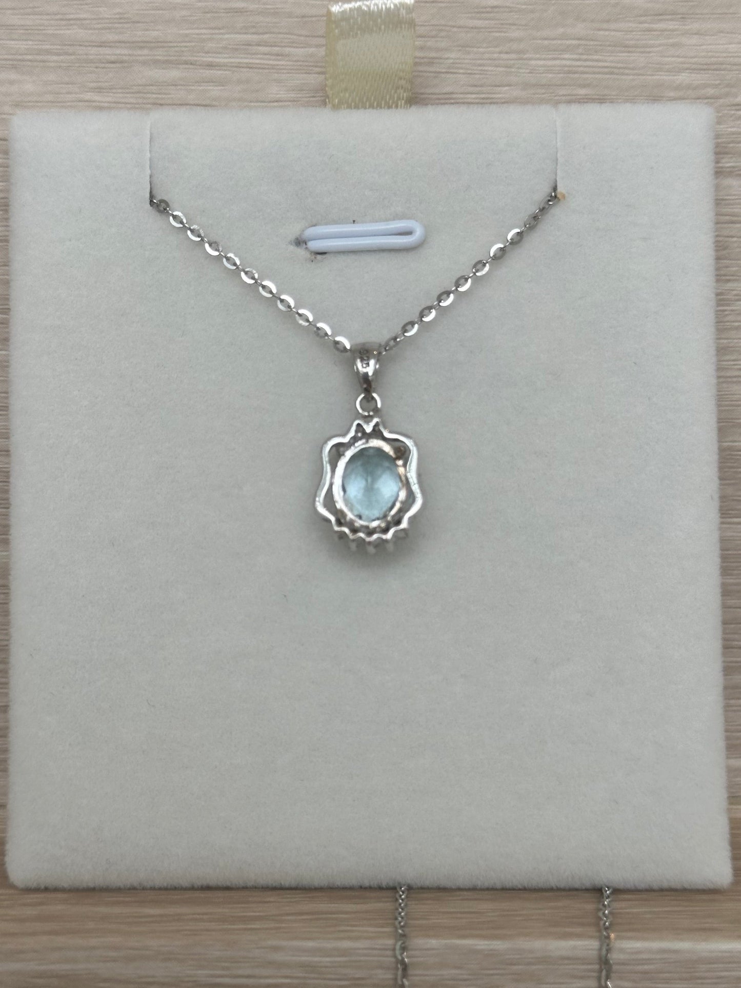 Final sale / S925 sterling silver natural Aquamarine pendant SKU0013