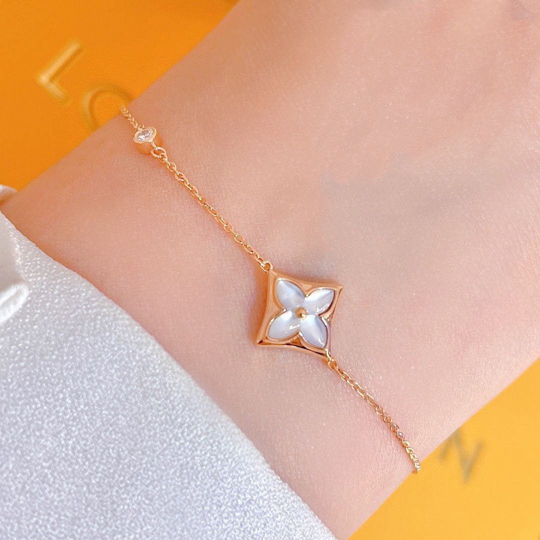18K solid gold mop Diamond bracelet