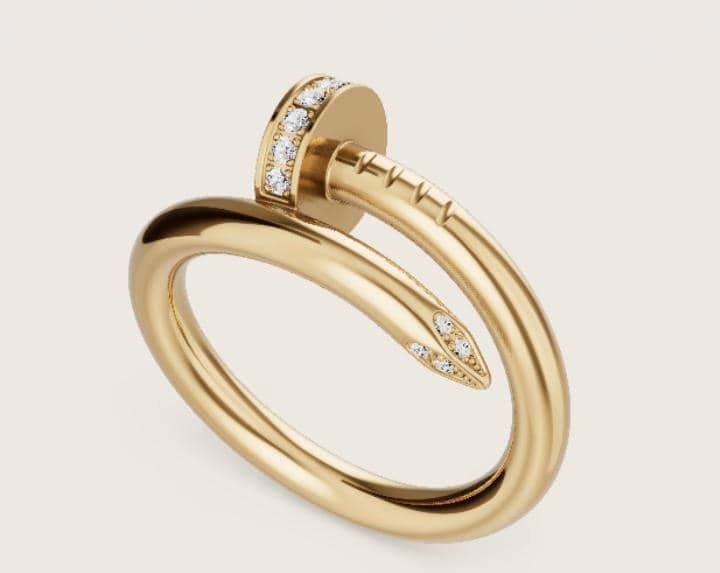 84, custom order 18K solid gold diamond nail ring
