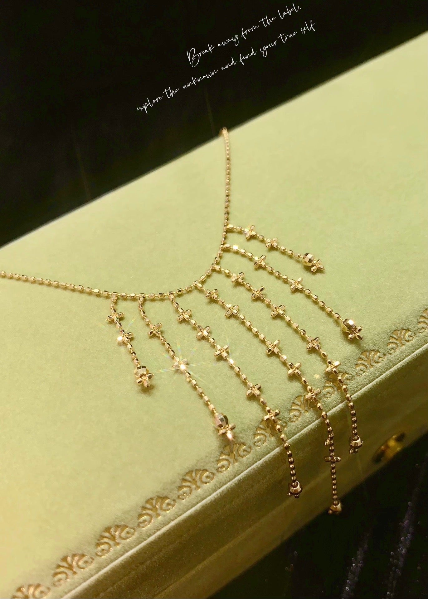 Vintage K Gold Lace Necklace/18K Solid Gold Lace necklace/Bridal Necklace/Wedding Necklace/Engagement Jewelry/High Jewelry/gift for her