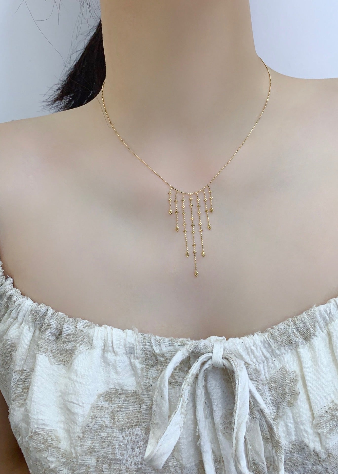 Vintage K Gold Lace Necklace/18K Solid Gold Lace necklace/Bridal Necklace/Wedding Necklace/Engagement Jewelry/High Jewelry/gift for her