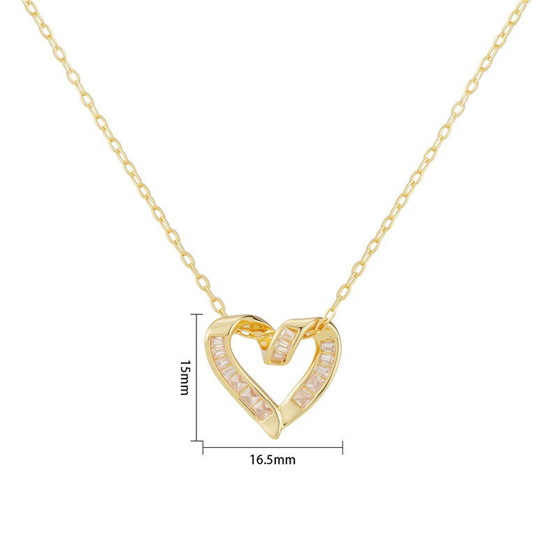 Heart necklace, 18K gold heart pendant necklace, Heart charm necklace