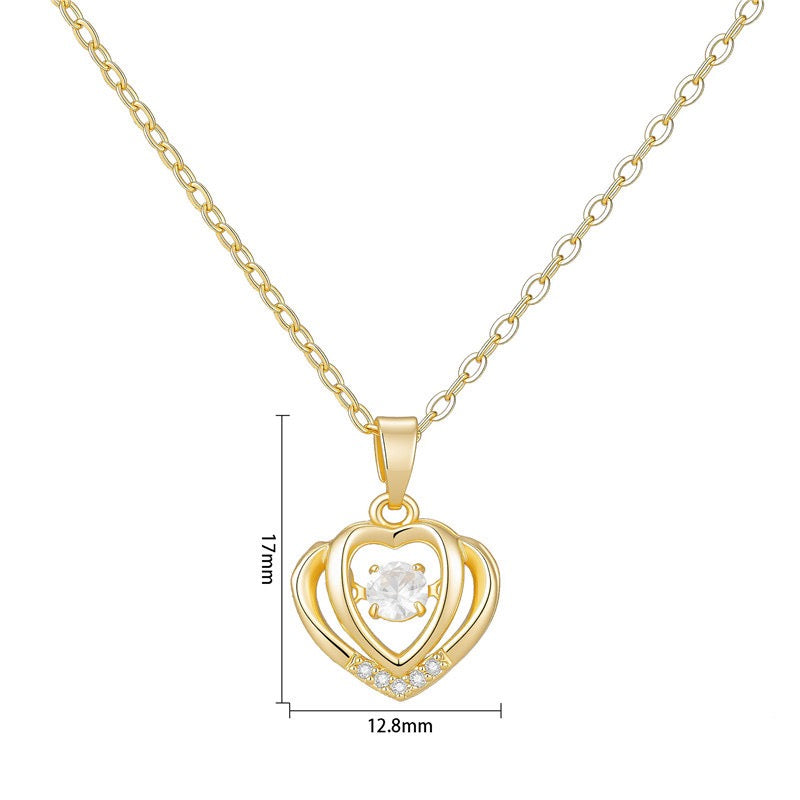 Heart necklace, 18K gold heart pendant necklace, Heart charm necklace