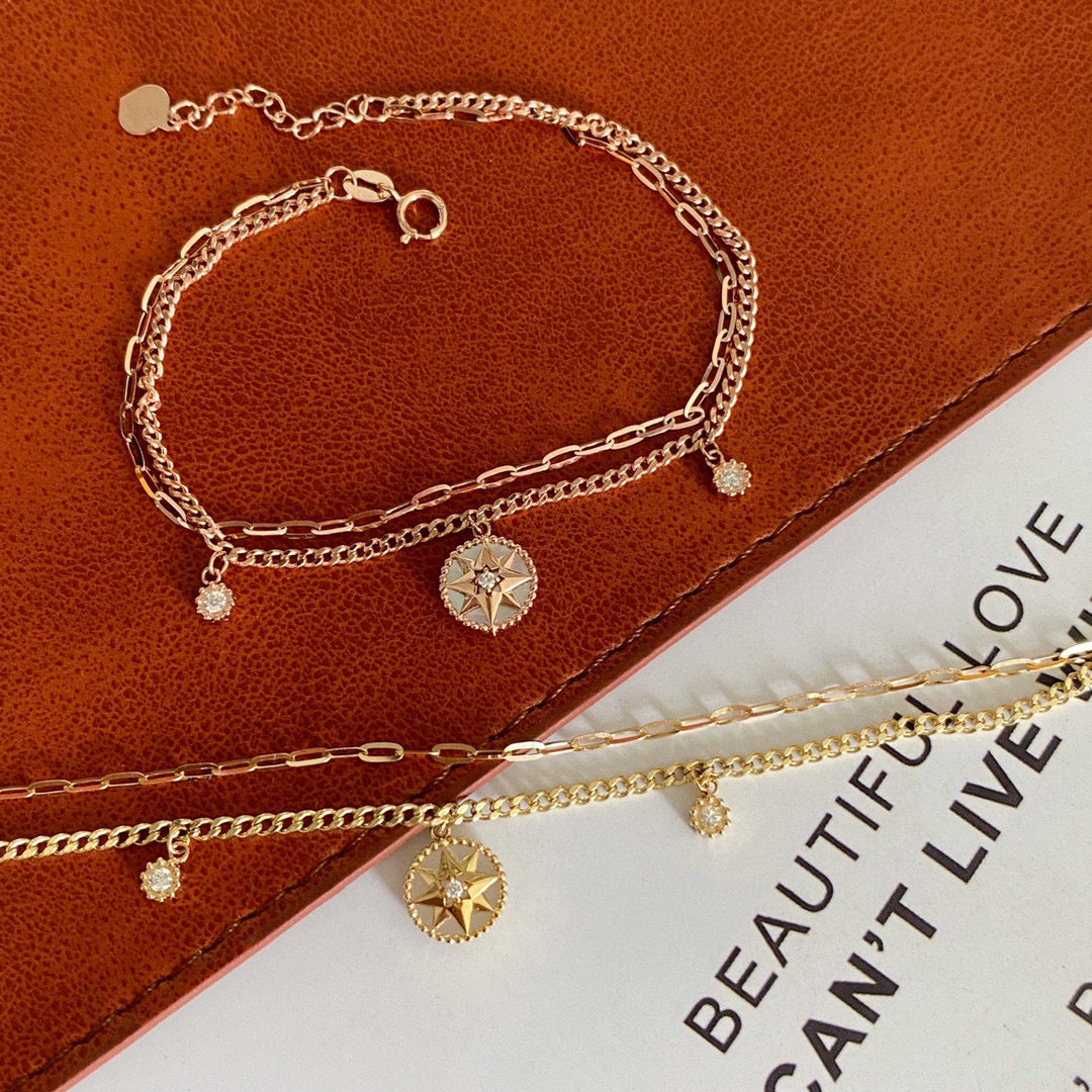 Vintage 18K Solid Gold Diamond Bracelet, Wedding Bracelet, Gift for her
