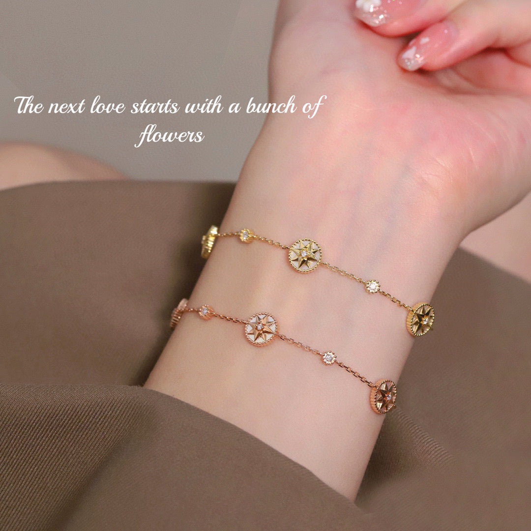 Vintage 18K Solid Gold Diamond Bracelet, Statement Bracelet, Gift for her
