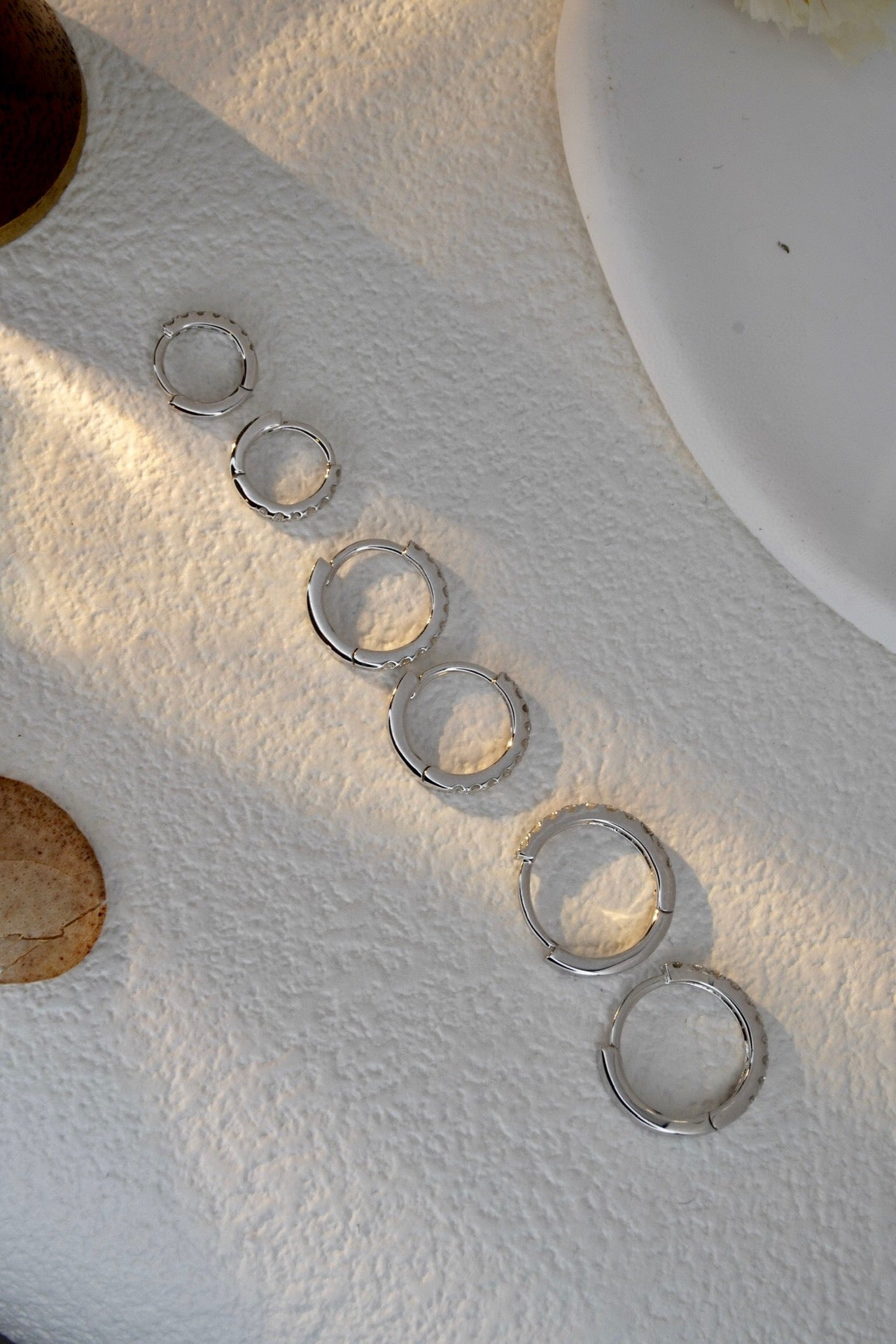 Classic Diamond Hoop Earrings, 18K Solid Gold Diamond Hoop Earrings