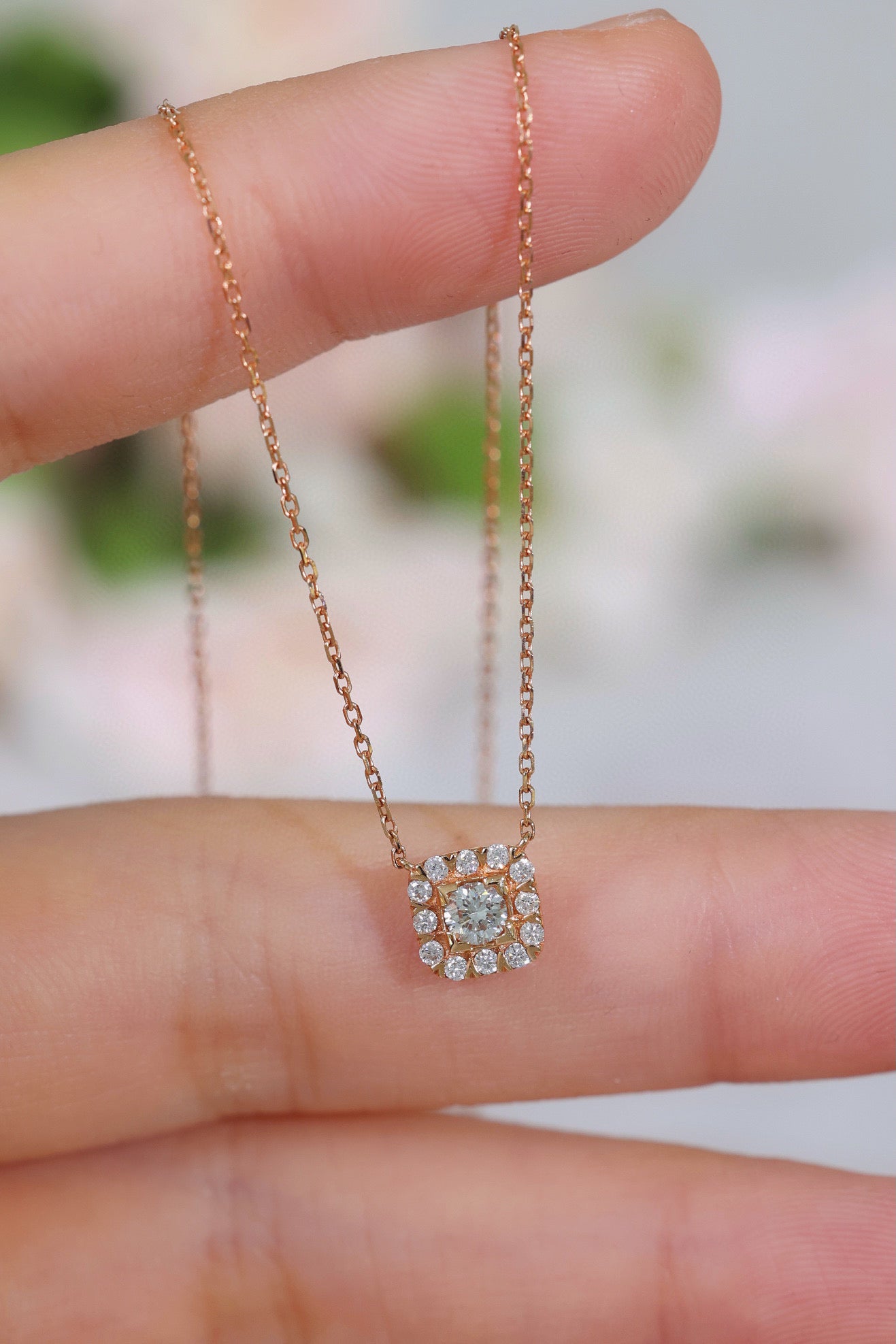 Classic Diamond Necklace, 18K Solid Gold Diamond Necklace, everyday wear necklace