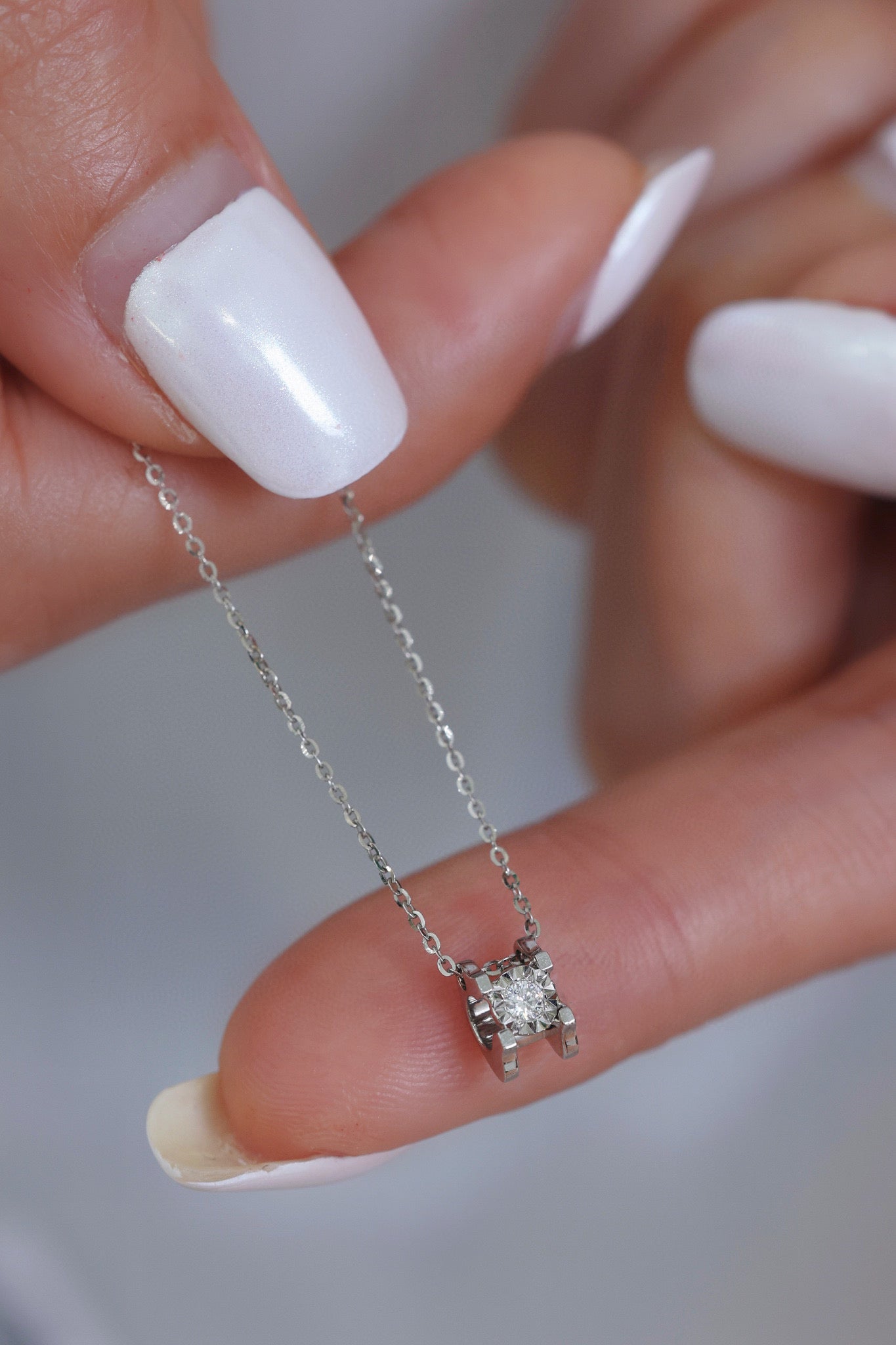 Classic Diamond Necklace, 18K Solid Gold Diamond Necklace, everyday wear necklace