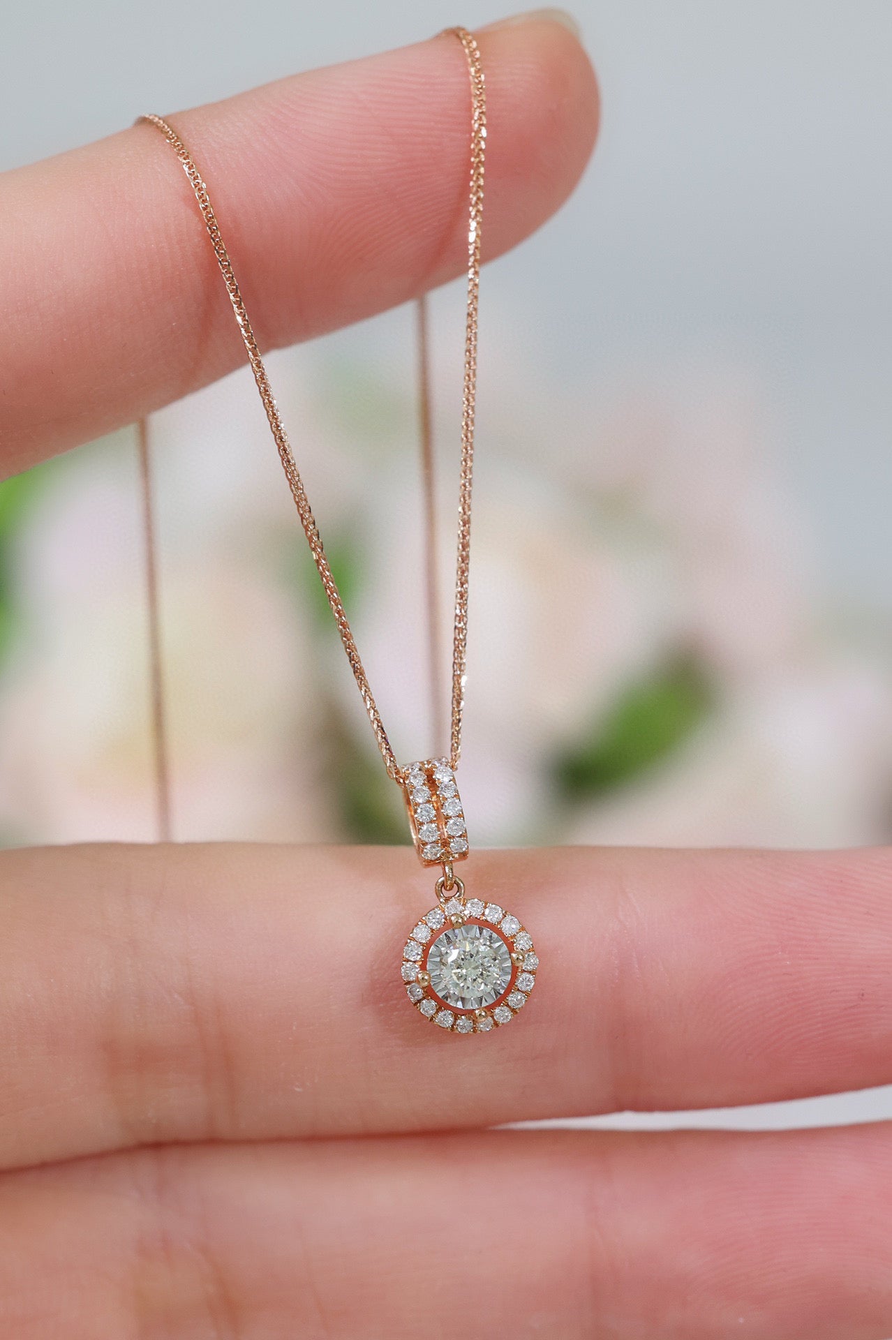 Classic Diamond Necklace, 18K Solid Gold Diamond Necklace, wedding necklace