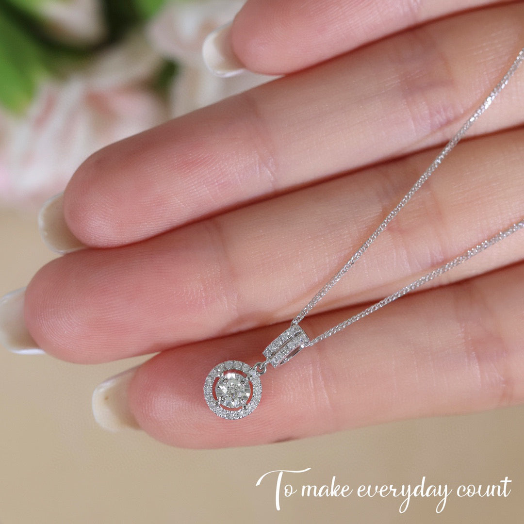 Classic Diamond Necklace, 18K Solid Gold Diamond Necklace, wedding necklace