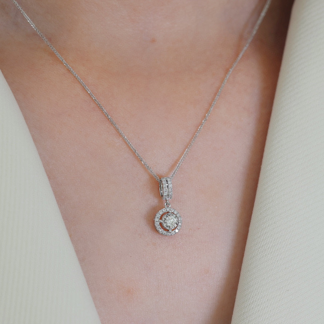 Classic Diamond Necklace, 18K Solid Gold Diamond Necklace, wedding necklace