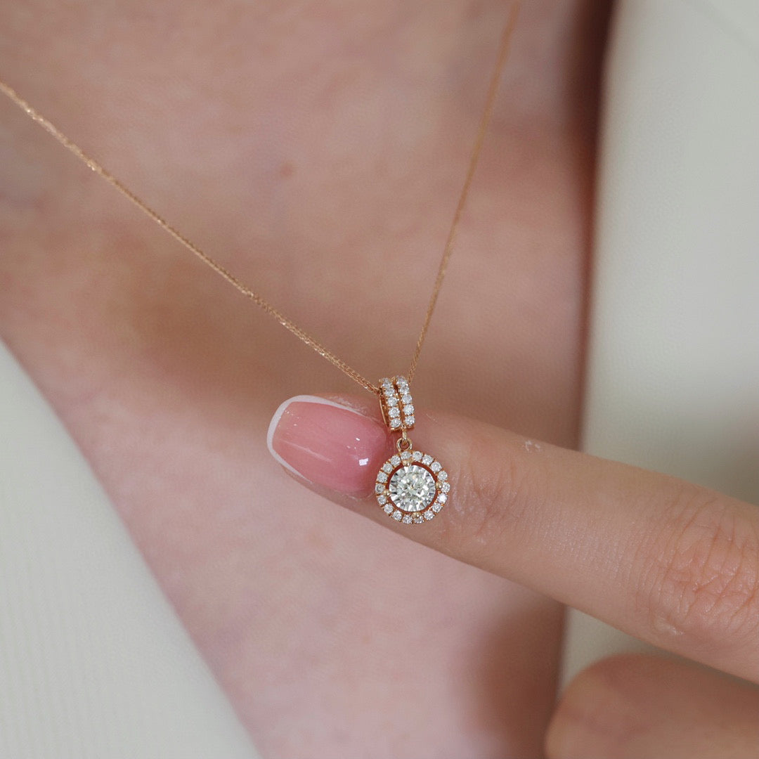 Classic Diamond Necklace, 18K Solid Gold Diamond Necklace, wedding necklace