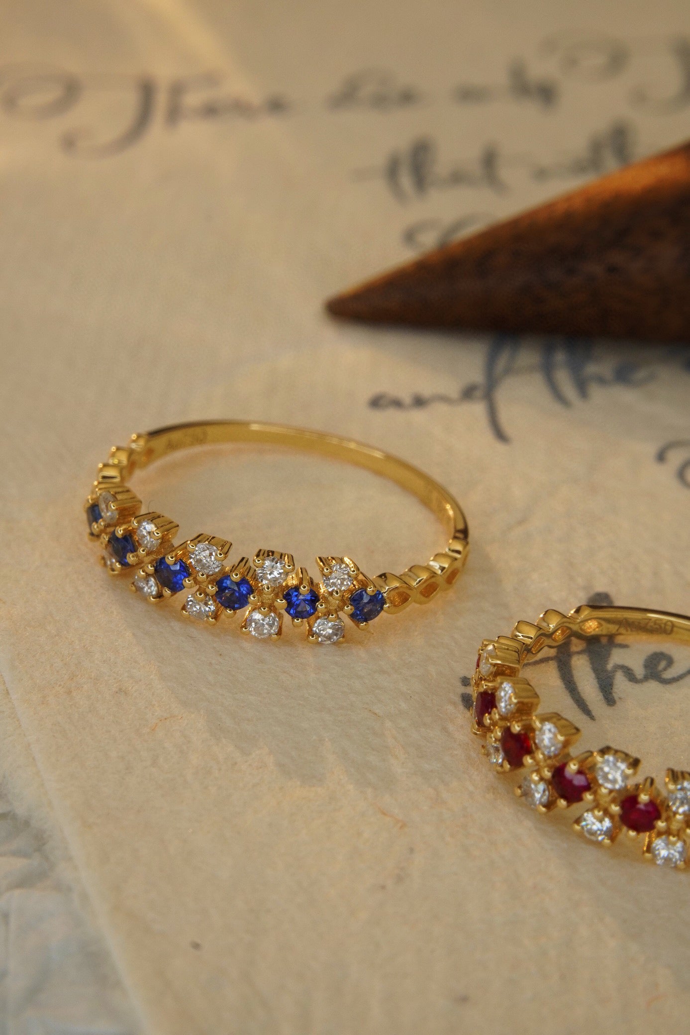 Vintage Genuine Sapphire Diamond Ring/Natural Ruby Diamond Ring/Genuine Emerald Diamond Ring/Real Gold Ring/Statement Ring/Engagement Ring