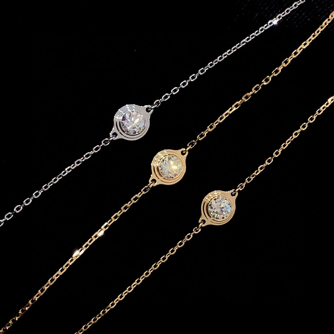 Classic 18K Solid Gold 0.20ct Diamond Bracelet, Wedding Bracelet