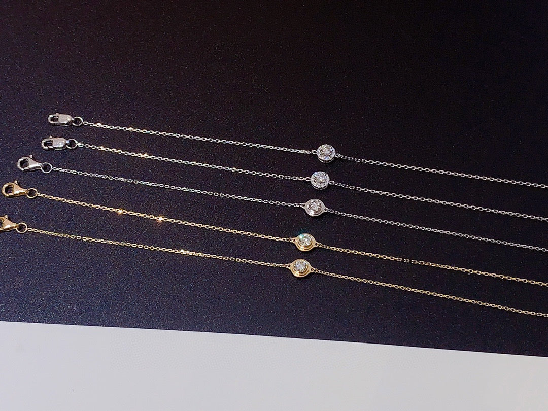 Classic 18K Solid Gold 0.20ct Diamond Bracelet, Wedding Bracelet