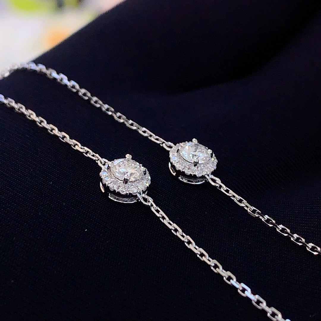 Classic 18K Solid Gold 0.20ct Diamond Bracelet, Wedding Bracelet