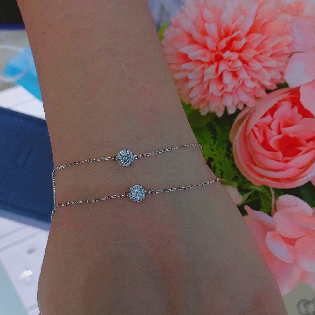 Classic 18K Solid Gold 0.20ct Diamond Bracelet, Wedding Bracelet