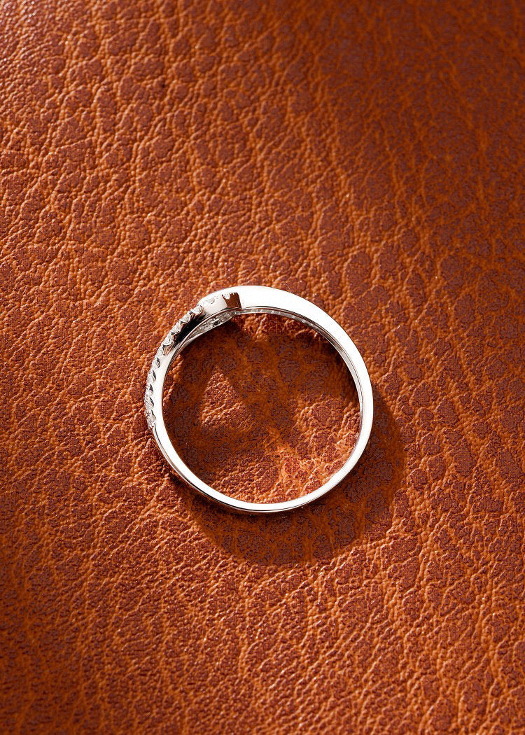 Art Deco Gold Genuine Diamond Band/Unique Style 18K Solid Gold Diamond Ring/HorseShoe Ring/Wedding Ring/Engagement Ring/ Gift for her