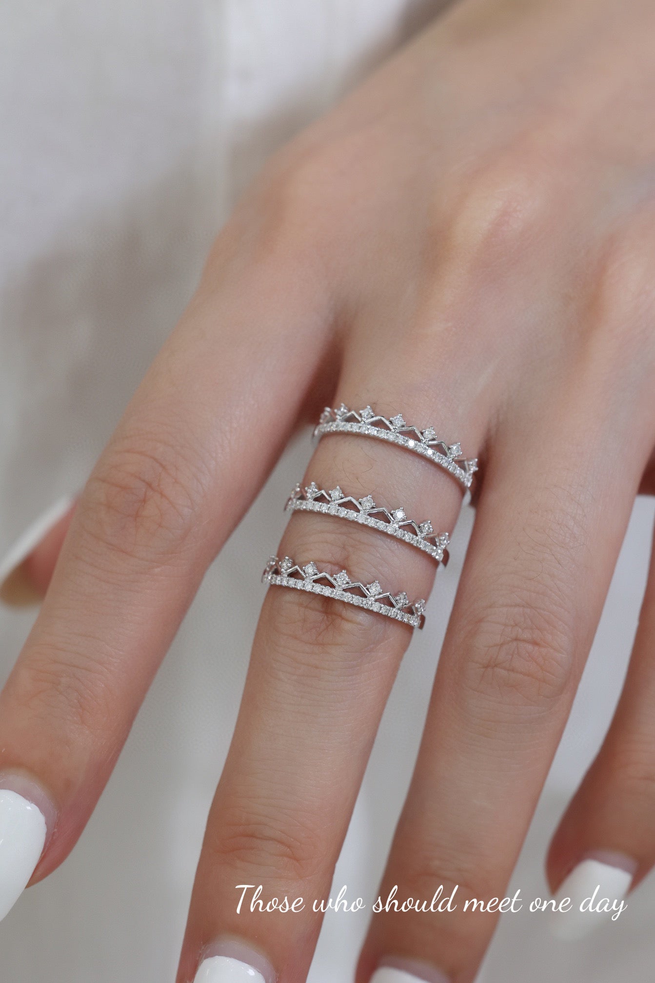 18K Solid gold Half eternity Genuine Diamond Ring, Lace diamond band, stackable ring