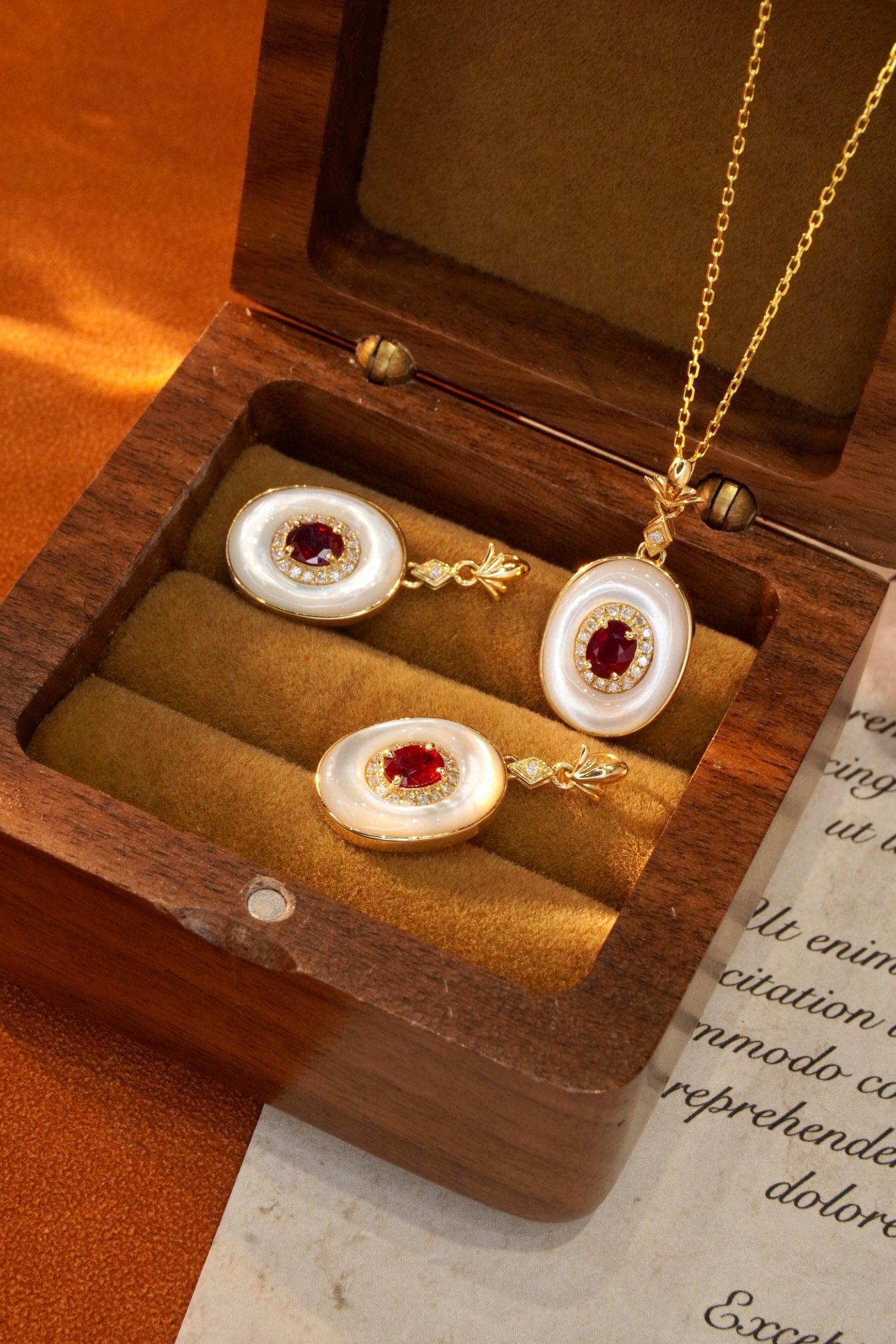 Vintage Ruby Diamond Pendant, 18K Solid Gold Ruby Diamond Pendant