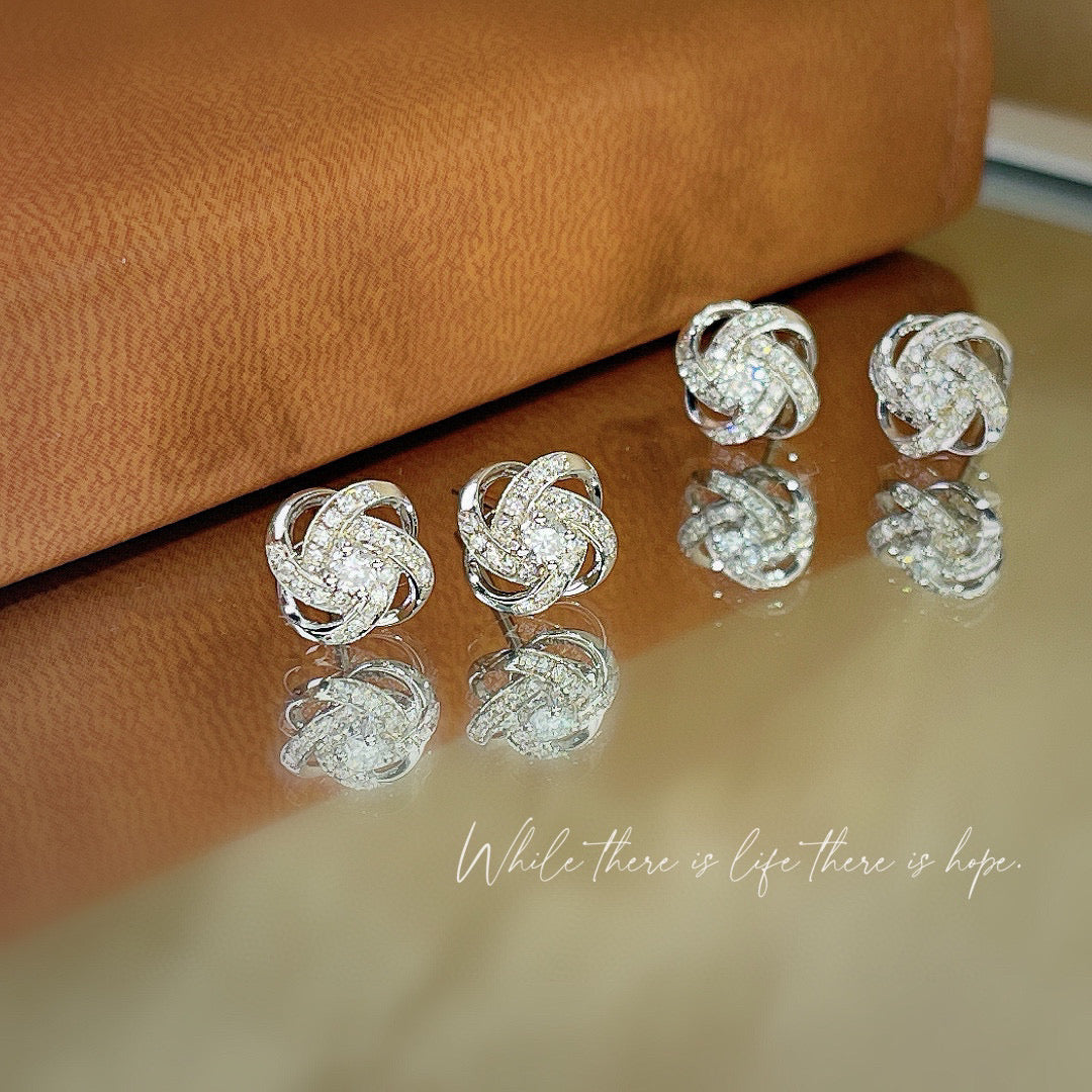 Dainty 18K Solid Gold Diamond Stud Earrings, everyday wear earrings