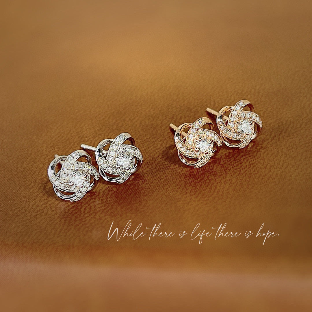 Dainty 18K Solid Gold Diamond Stud Earrings, everyday wear earrings