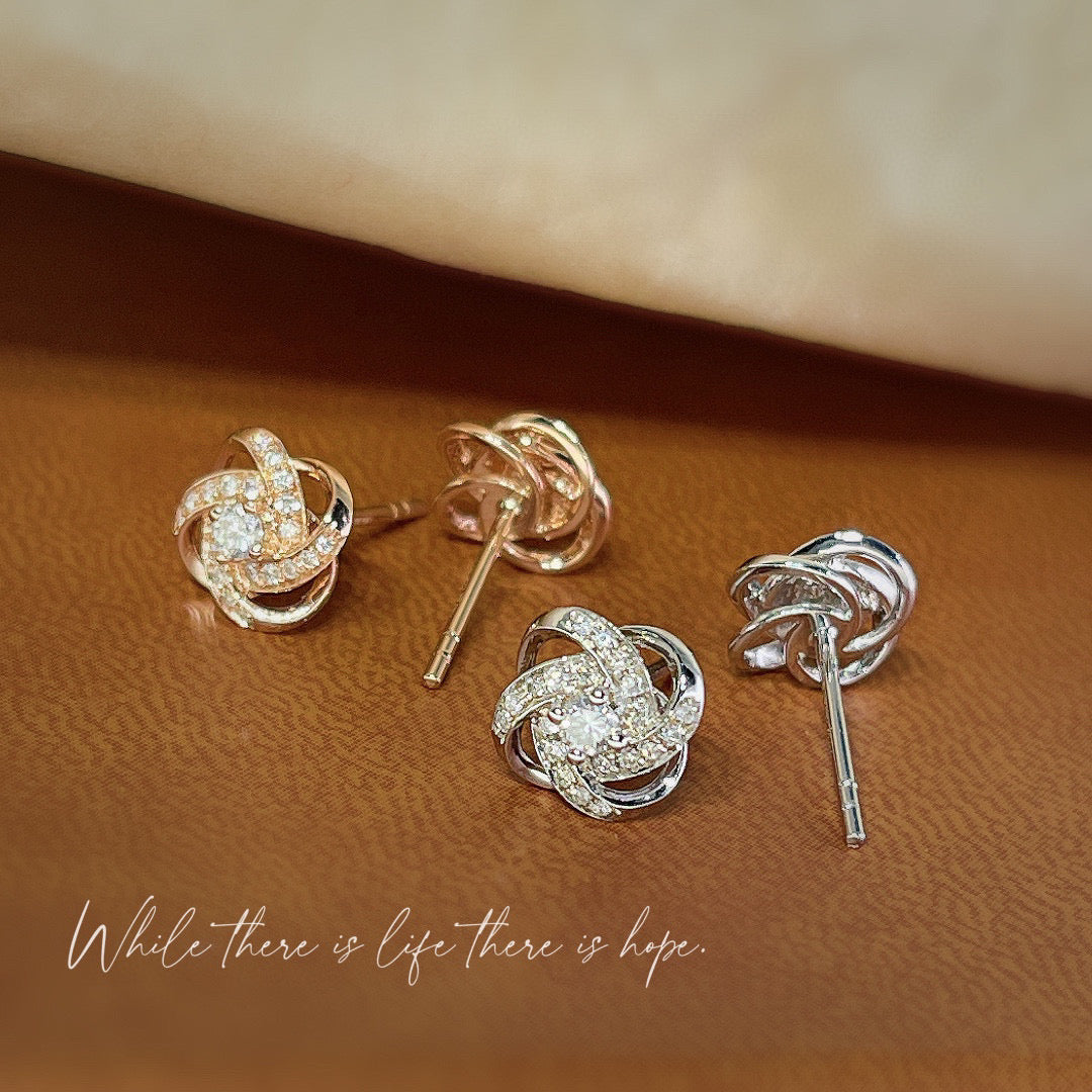 Dainty 18K Solid Gold Diamond Stud Earrings, everyday wear earrings