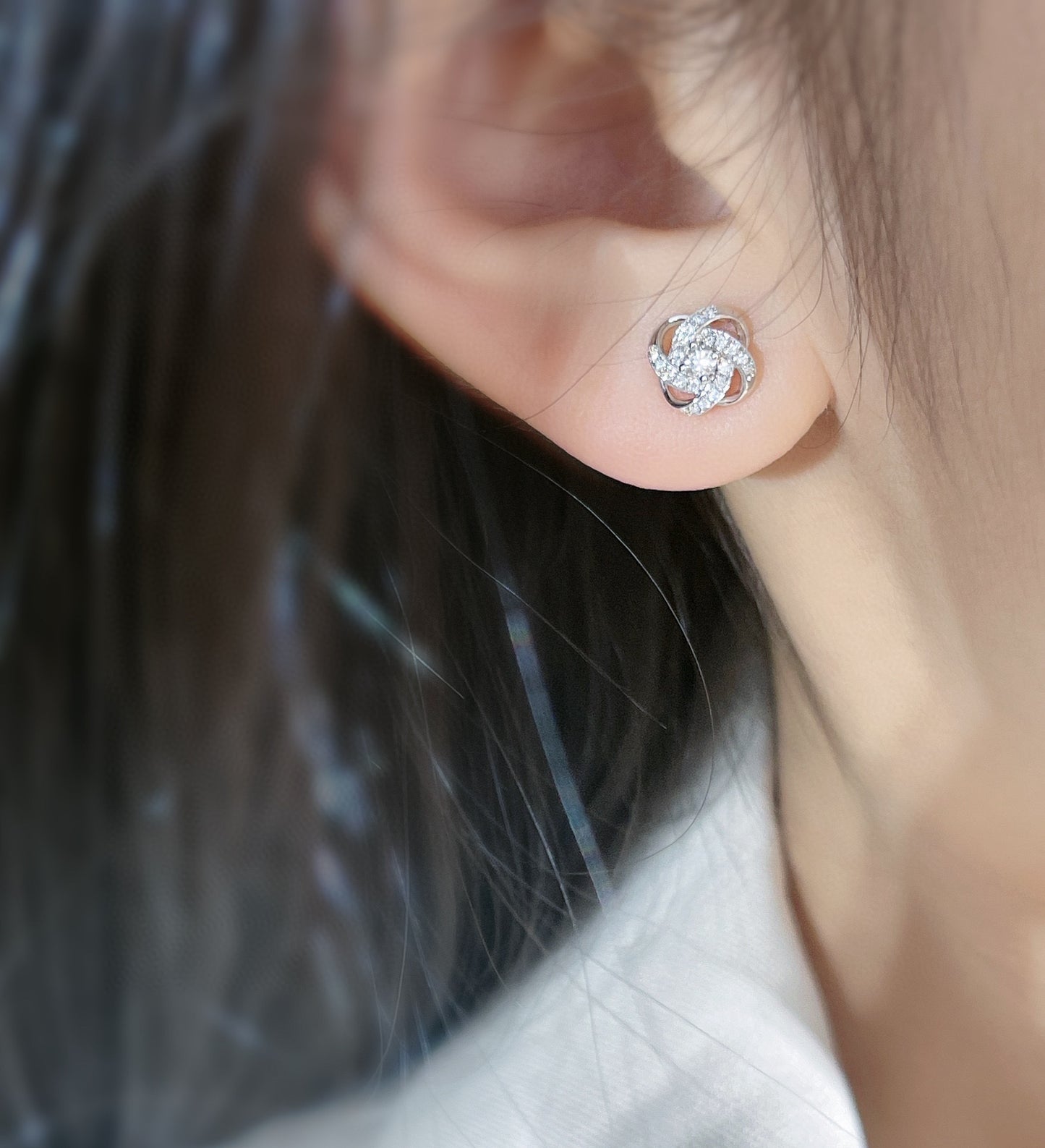 Dainty 18K Solid Gold Diamond Stud Earrings, everyday wear earrings