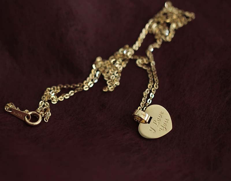 Dainty 9K Solid Gold Heart Pendant/ Solid Gold Pendant