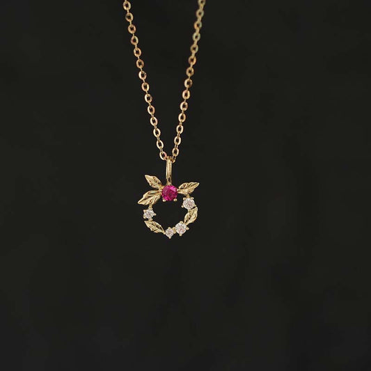 Dainty 9K Solid Gold Flower Pendant, Solid Gold flower pendant necklace