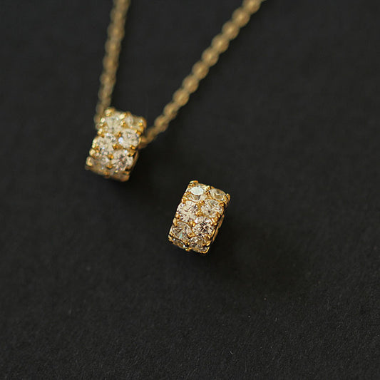 Dainty 9K Solid Gold CZ Diamond Pendant/ 9K Solid Gold Pendant