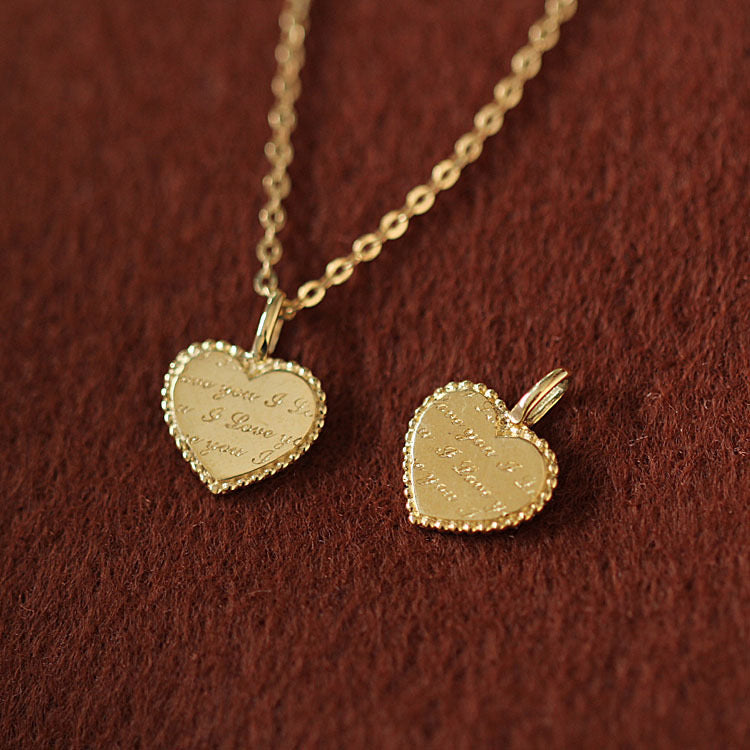 Dainty 9K/14K Solid Gold Heart Pendant, 9K Solid Gold Pendant, 14K Solid Gold Pendant