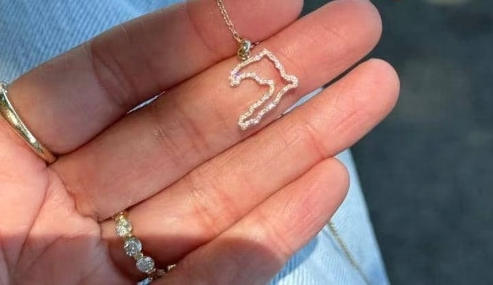 88, custom order 18K Solid gold map necklace