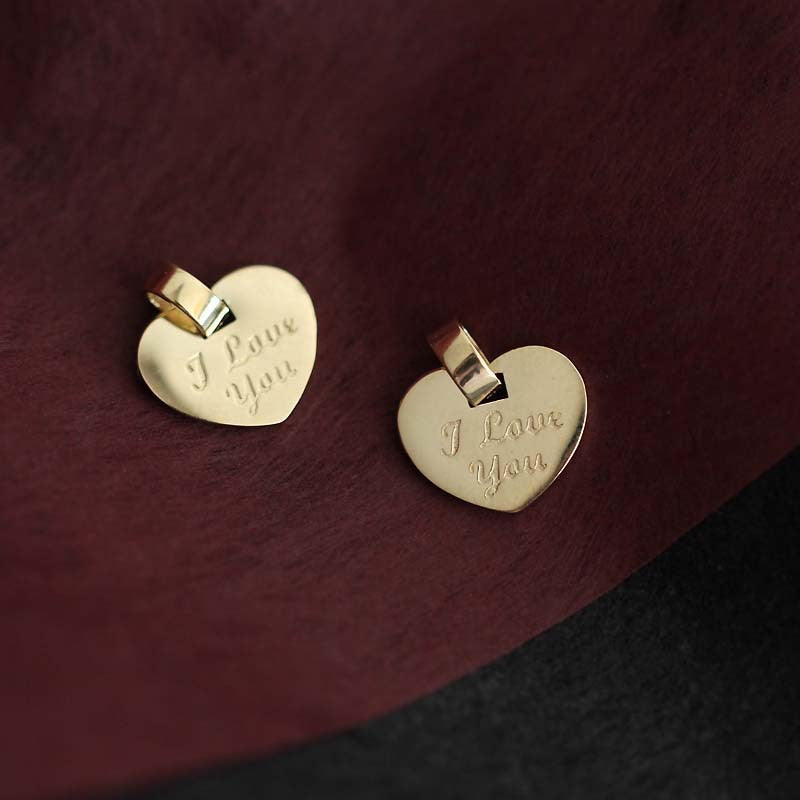 Dainty 9K Solid Gold Heart Pendant/ Solid Gold Pendant