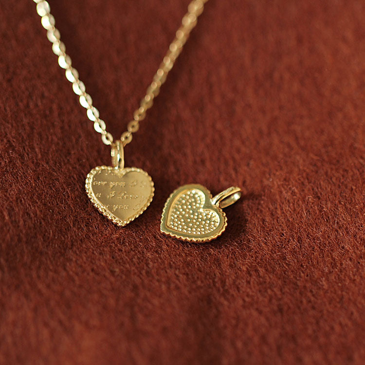 Dainty 9K/14K Solid Gold Heart Pendant, 9K Solid Gold Pendant, 14K Solid Gold Pendant