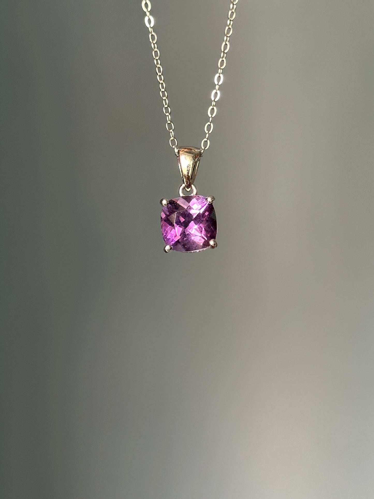 S925 Silver Natural Amethyst Pendant Necklace/S925 Silver Natural Citrine Pendant Necklace