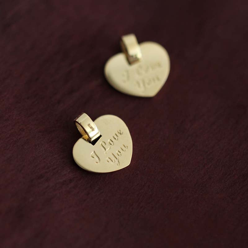 Dainty 9K Solid Gold Heart Pendant/ Solid Gold Pendant