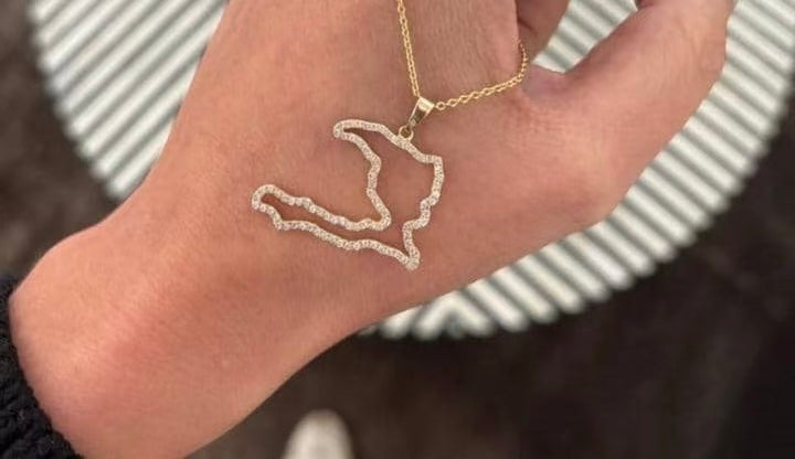 88, custom order 18K Solid gold map necklace