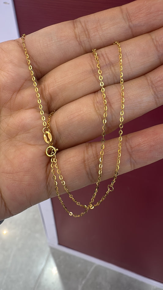 18K solid gold chain 16-18inches