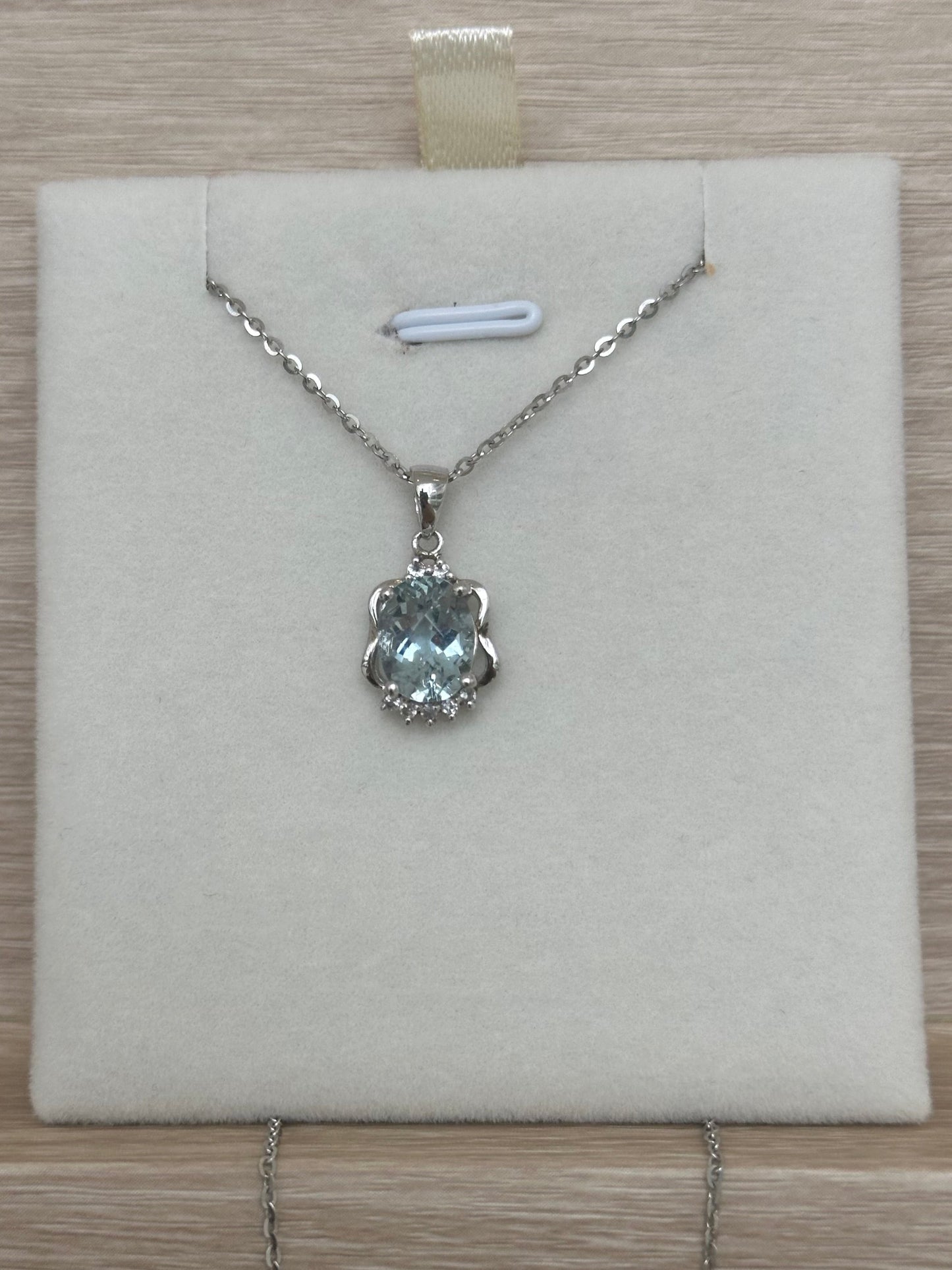 Final sale / S925 sterling silver natural Aquamarine  pendant SKU0013