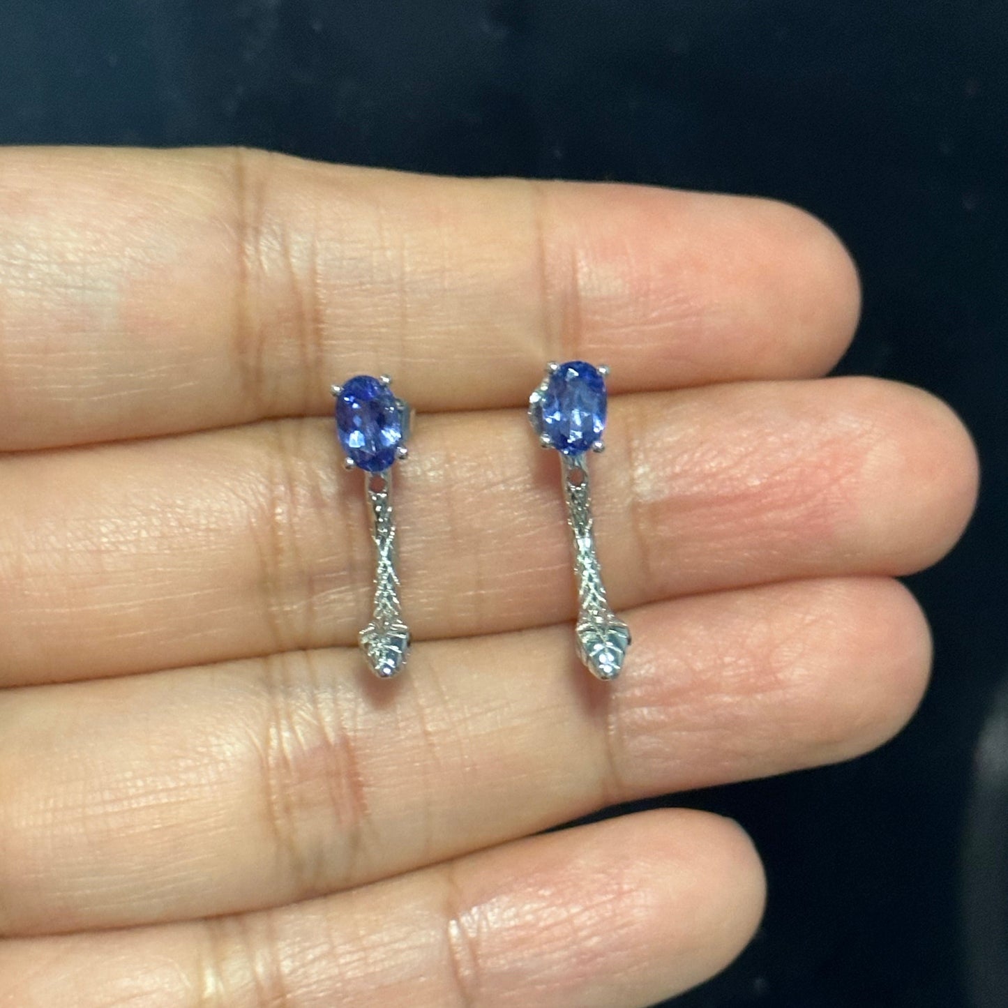 925 Sterling silver natural Tanzanite Snake Earrings