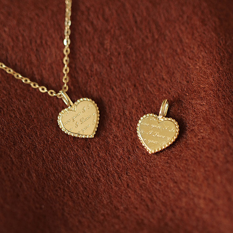 Dainty 9K/14K Solid Gold Heart Pendant, 9K Solid Gold Pendant, 14K Solid Gold Pendant