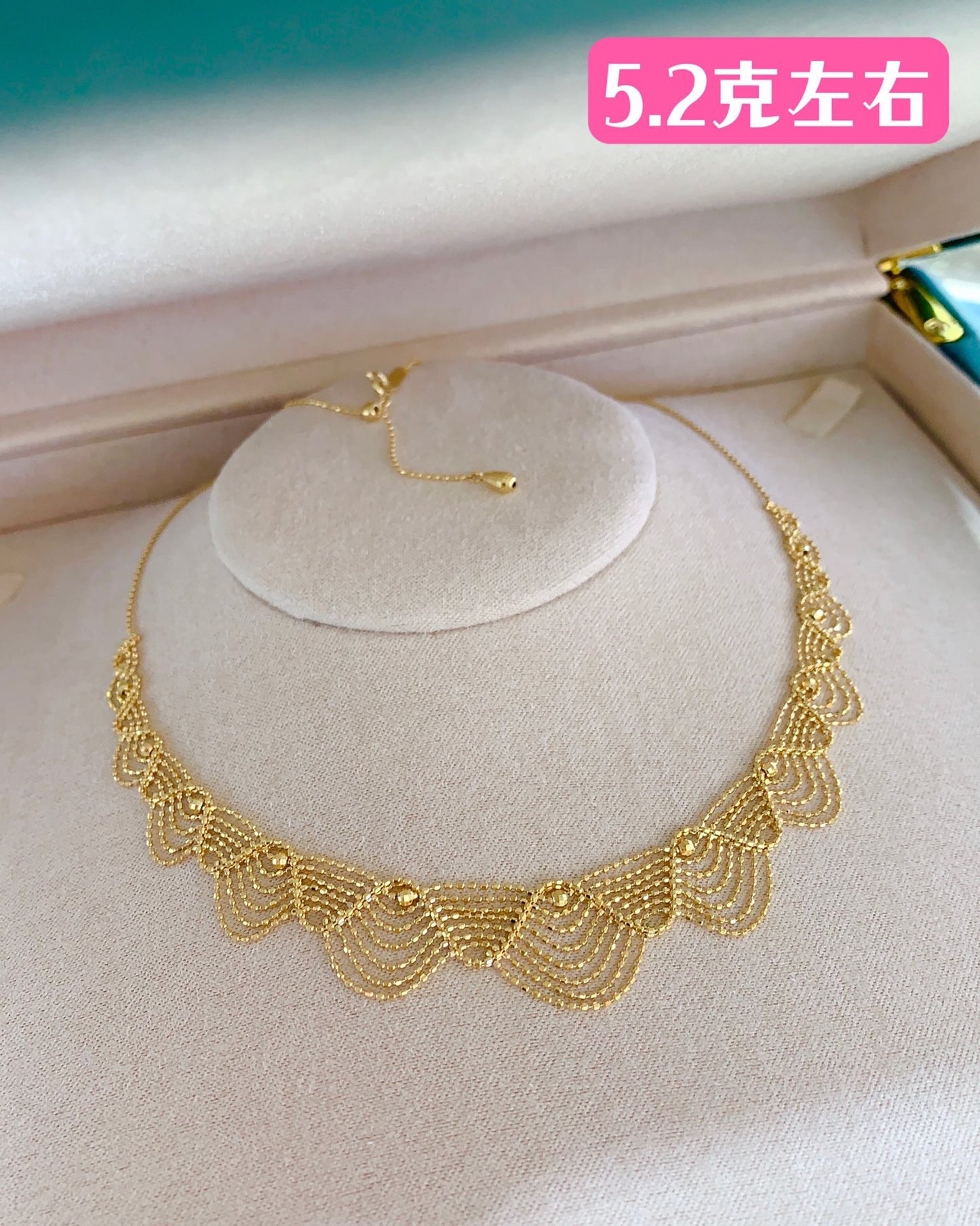 Vintage K Gold Lace Necklace/18K Solid Gold Lace necklace/Bridal Necklace/Wedding Necklace/Engagement Jewelry/High Jewelry/gift for her