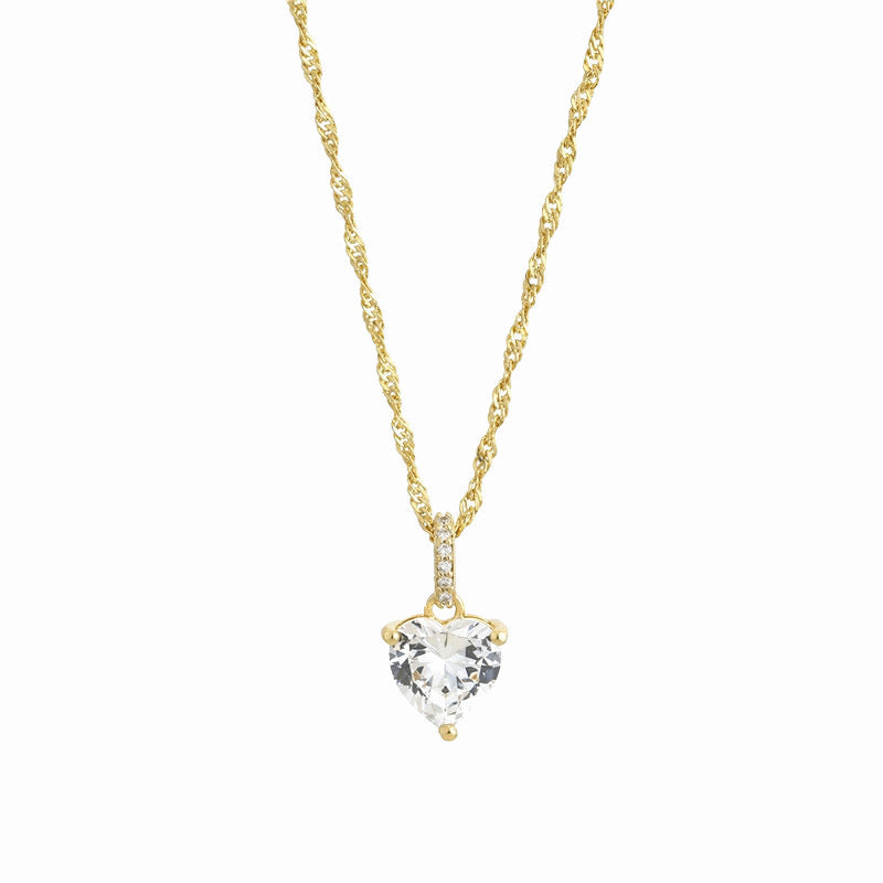 Heart necklace, 18K gold heart pendant necklace, Heart charm necklace