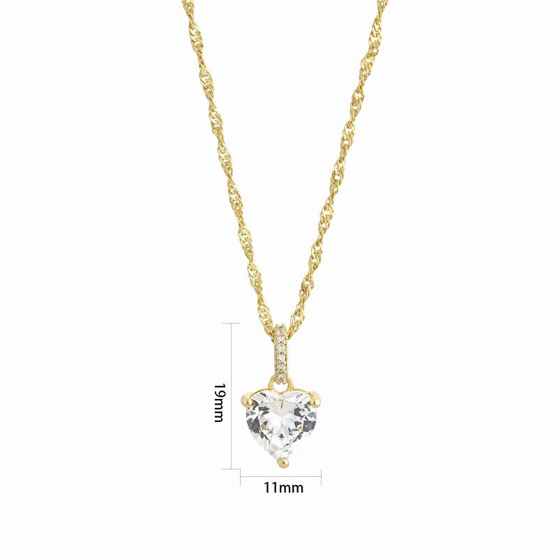 Heart necklace, 18K gold heart pendant necklace, Heart charm necklace